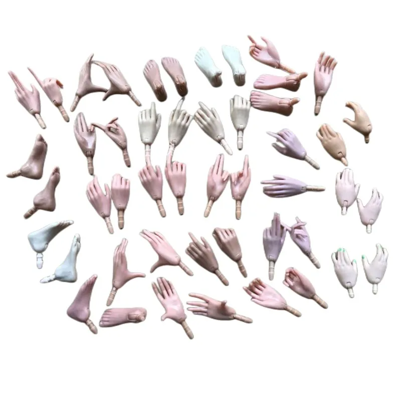 Universal 1/6 Doll Hands DIY Doll Decors Fashion Gesture Doll Hands Feet Accessories White Beige Color Doll Parts Girl Gifts Toy