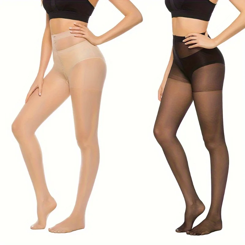 2/5/8/10 Pairs Women's Slim Fit Anti Hook Silk Pantyhose High Elasticity Breathable Ultra-Thin Bottom Socks Leggings