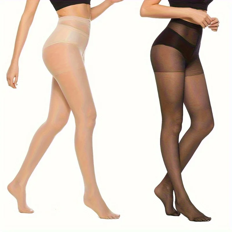 2/5/8/10 Pairs Women's Slim Fit Anti Hook Silk Pantyhose High Elasticity Breathable Ultra-Thin Bottom Socks Leggings