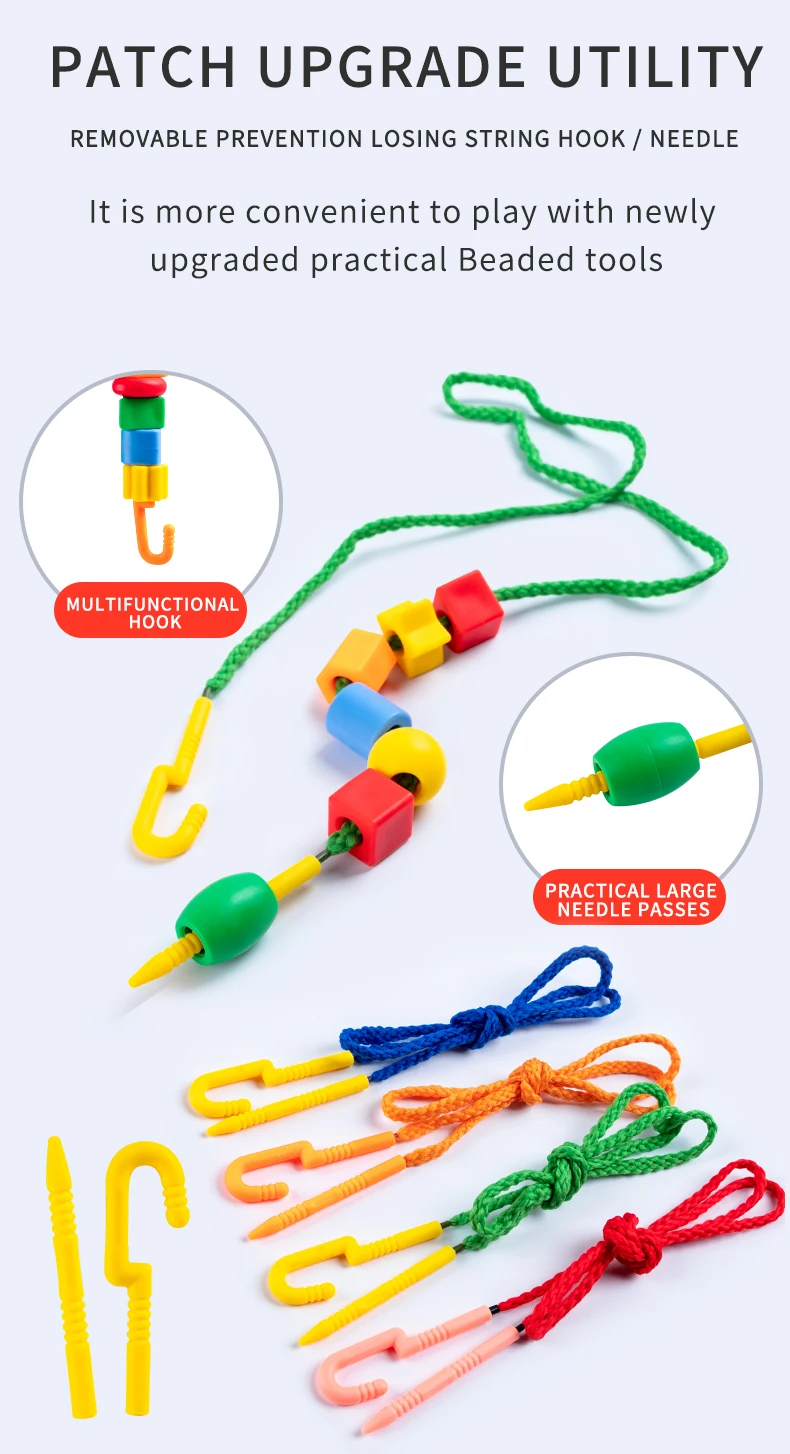 Beaded Diy Handmade Puzzle Wearing Beads Building Blocks EarlyEducation Geometry Shape Bracelet Toy