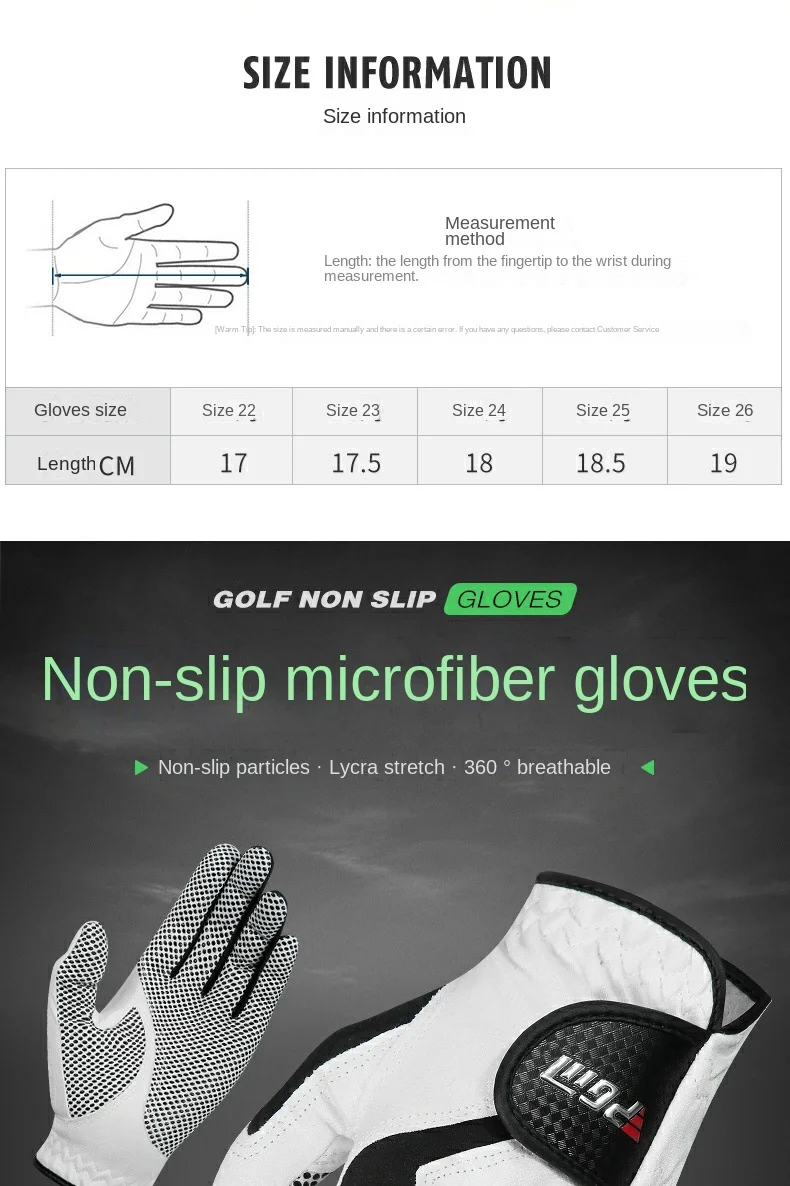 Professional Golf Gloves Microfiber Cloth Fabric Breathable Non-Slip Gloves Club Swing Putting Training Gloves