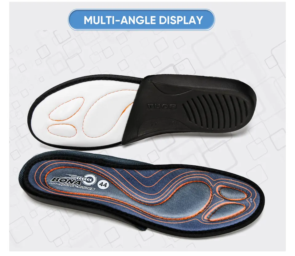 Bona Men and Woman General Sneaker Pad High-Quality Cushion Shock Relief Breathable Comfortable Foot Pain-Relieving Insole