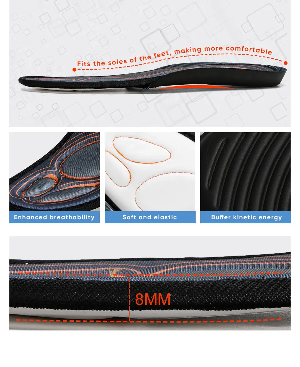 Bona Men and Woman General Sneaker Pad High-Quality Cushion Shock Relief Breathable Comfortable Foot Pain-Relieving Insole
