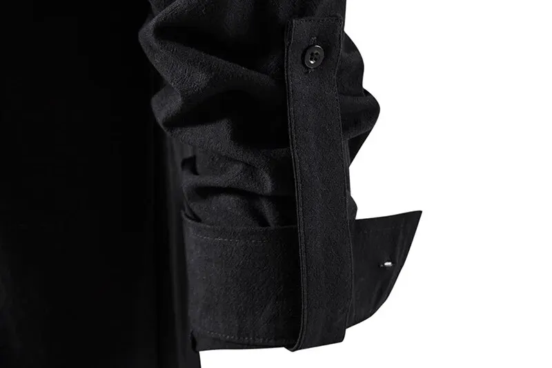 King Billion Men's Shirts Casual Men Cotton Linen Long Sleeve T-shirt Spring Autumn Vintage Shirt US Size Drawstring Neck