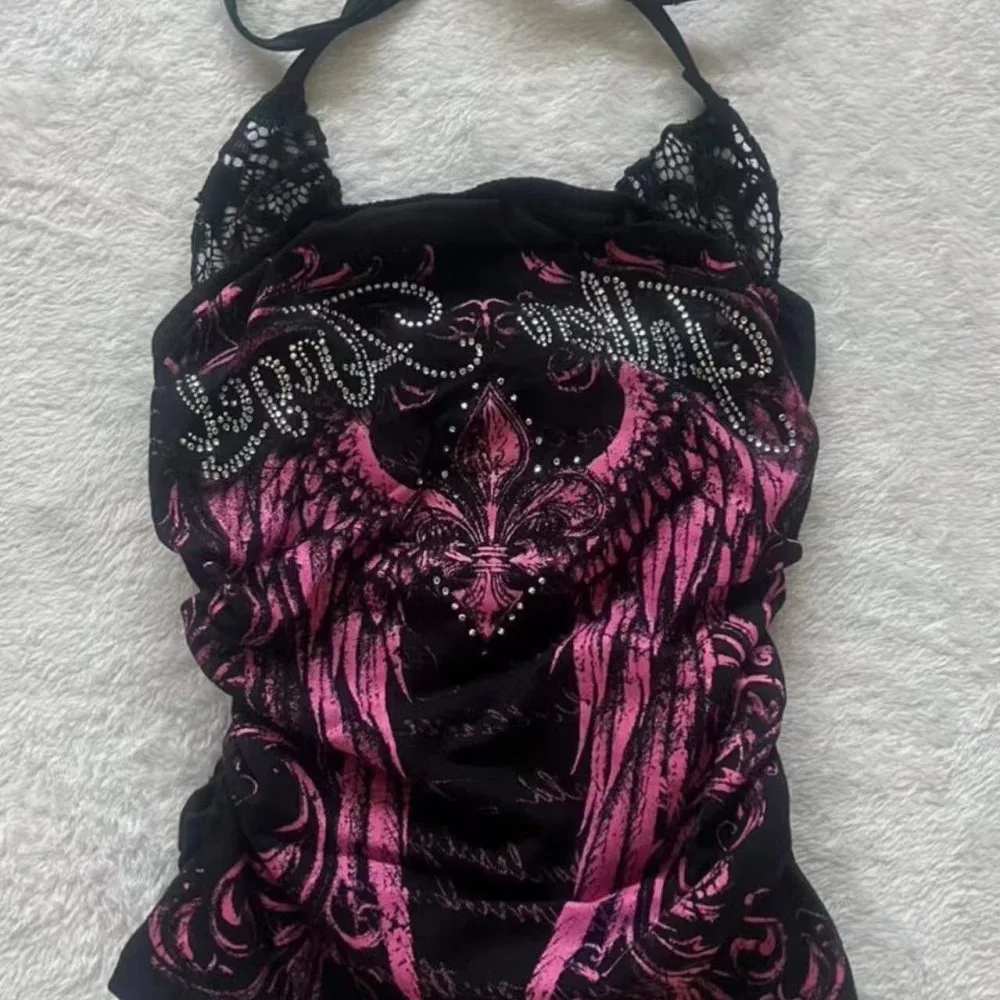 Sexy Hottie Y2k Aesthetic Rose Print Halter Vest Women Vintage Slim Fit Camis Outerwear Crop Top Harajuku Hotsweet Short Tanks