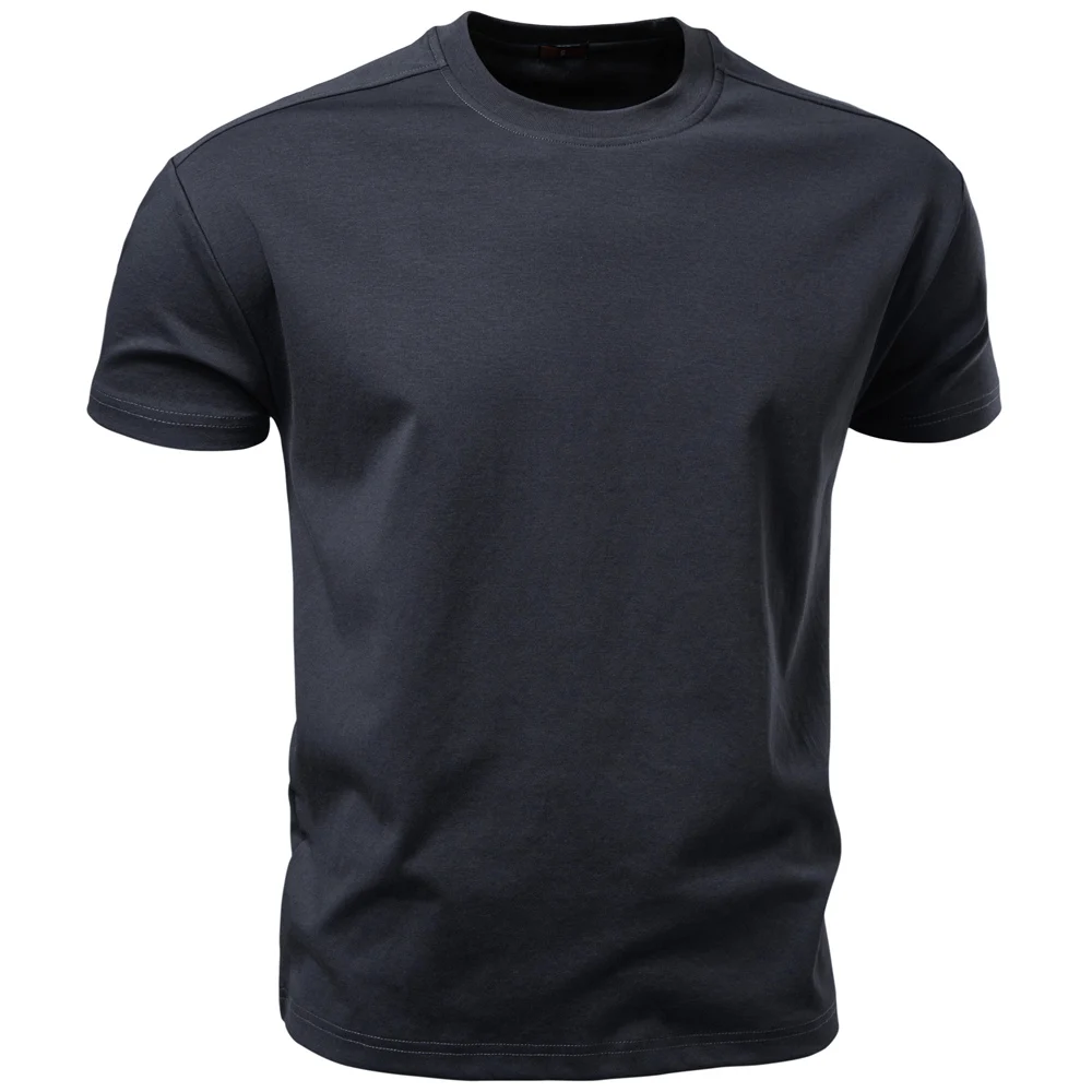 AIOPESON Men's Cotton O-Neck T-Shirt Soft Touch Comfortable Solid Color 8 Options Breathable Lightweight Casual Daily Tee