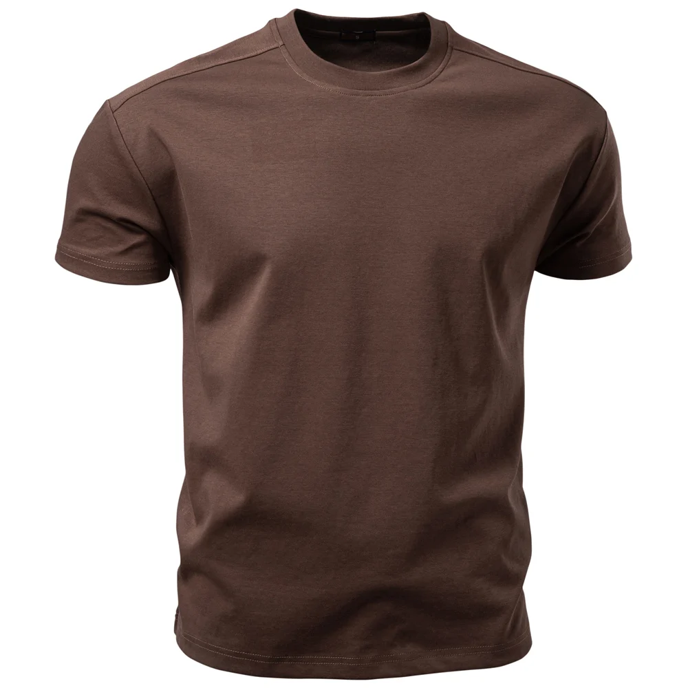 AIOPESON Men's Cotton O-Neck T-Shirt Soft Touch Comfortable Solid Color 8 Options Breathable Lightweight Casual Daily Tee