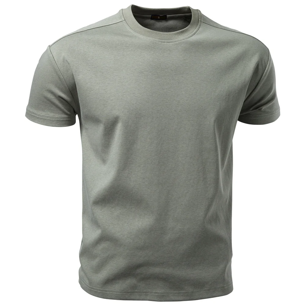 AIOPESON Men's Cotton O-Neck T-Shirt Soft Touch Comfortable Solid Color 8 Options Breathable Lightweight Casual Daily Tee