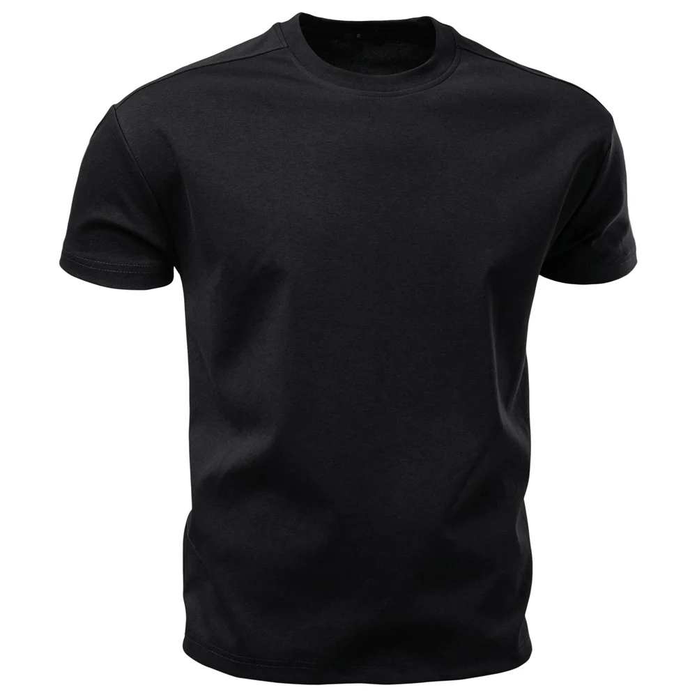 AIOPESON Men's Cotton O-Neck T-Shirt Soft Touch Comfortable Solid Color 8 Options Breathable Lightweight Casual Daily Tee