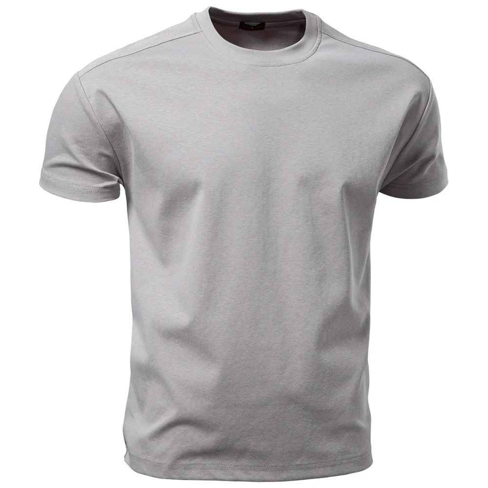 AIOPESON Men's Cotton O-Neck T-Shirt Soft Touch Comfortable Solid Color 8 Options Breathable Lightweight Casual Daily Tee