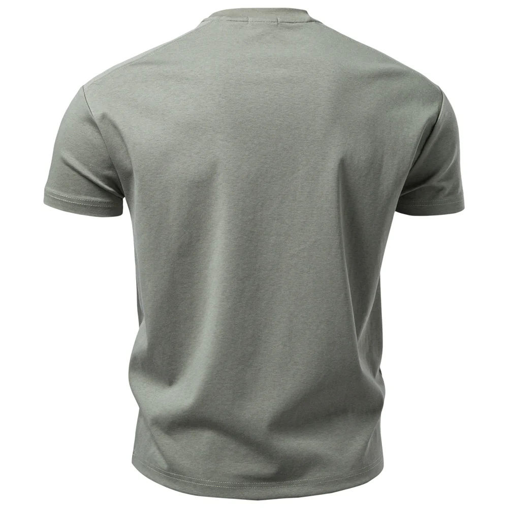 AIOPESON Men's Cotton O-Neck T-Shirt Soft Touch Comfortable Solid Color 8 Options Breathable Lightweight Casual Daily Tee