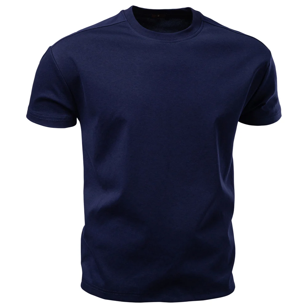 AIOPESON Men's Cotton O-Neck T-Shirt Soft Touch Comfortable Solid Color 8 Options Breathable Lightweight Casual Daily Tee