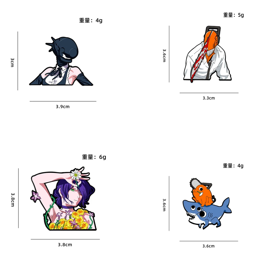 4pcs/set Anime Chainsaw Man The Movie Reze Arc Cosplay Brooches Hayakawa Aki Badge Costume Metal Corsage Pins Bag Accessories