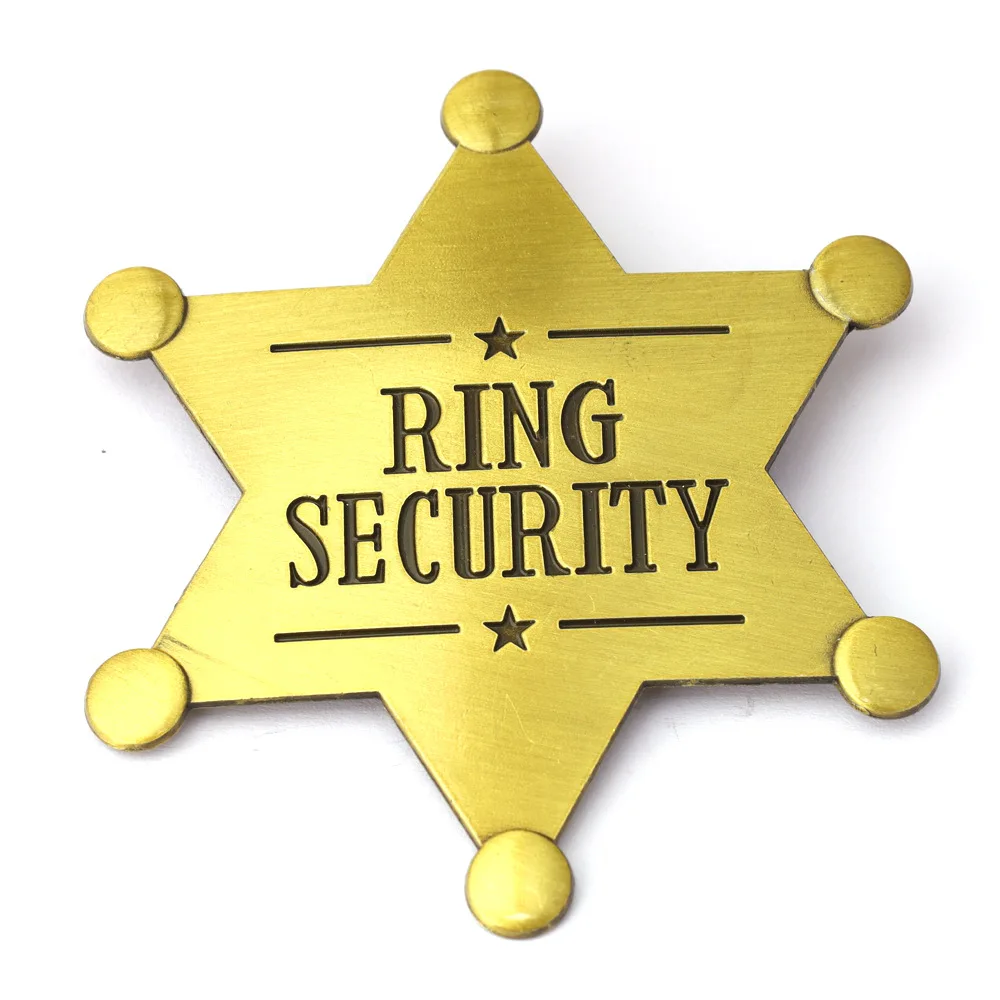Western Adult Sheriff Badges Costume Star Shaped Metal Pin Brooches Carnival Party Gifts Cowboy Honor School Toy