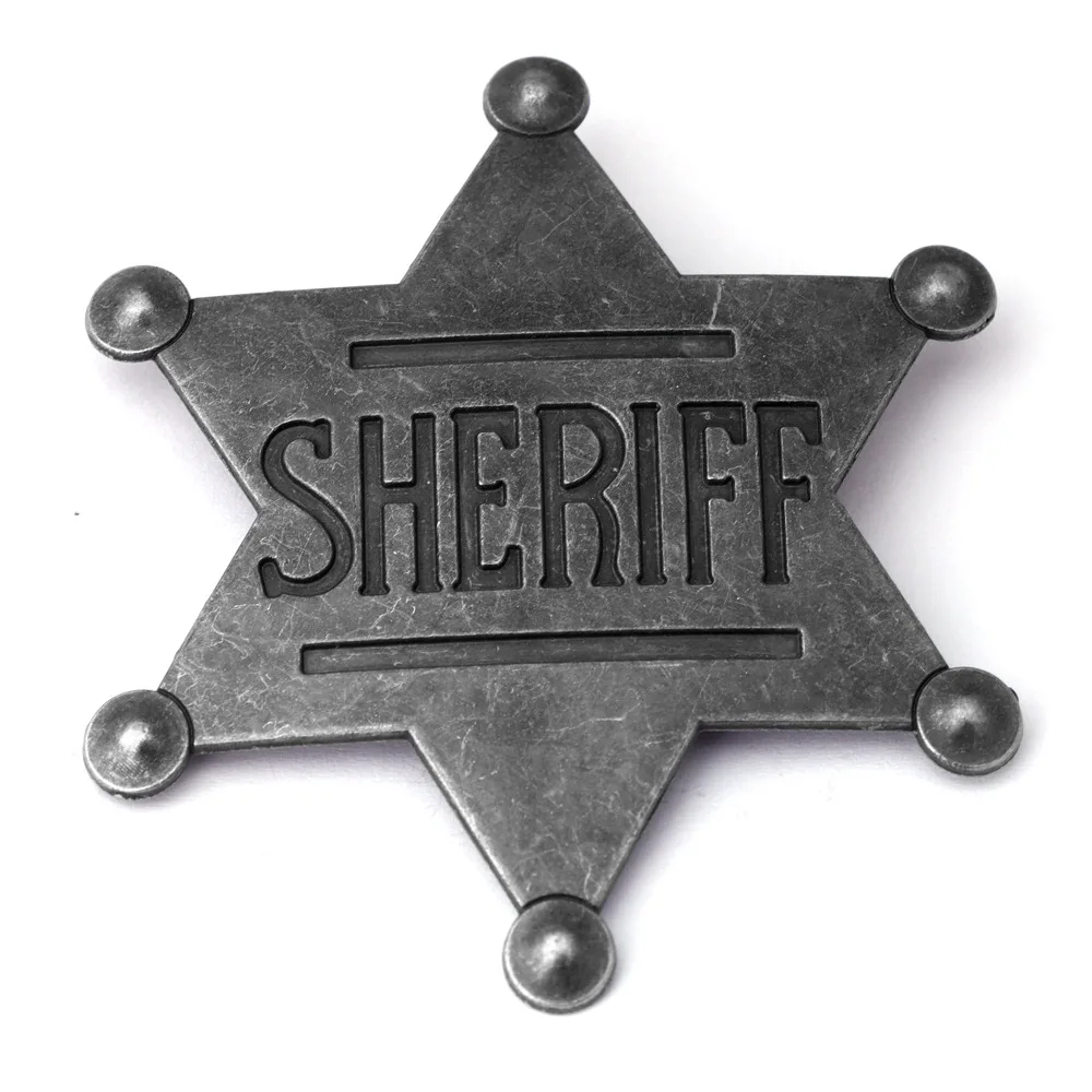 Western Adult Sheriff Badges Costume Star Shaped Metal Pin Brooches Carnival Party Gifts Cowboy Honor School Toy