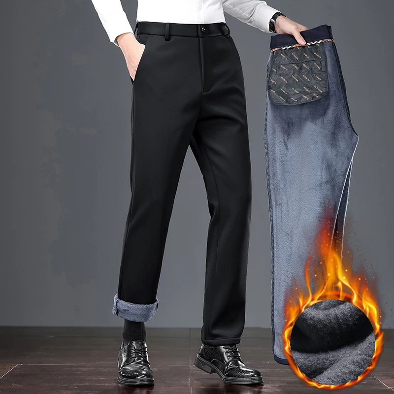 2026 Mens Trousers Dress Straight Pants Spring Summer Male Work Suit Pants Husband Father Black Grey Formal Pants