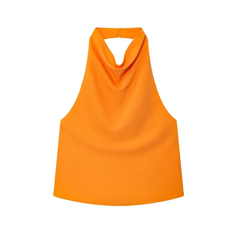 MUJER Satin Halter Tops for Women off Shoulder Backless Tops Woman 2026 Sexy Strapless Women's Tops Camisole Beach Top Female