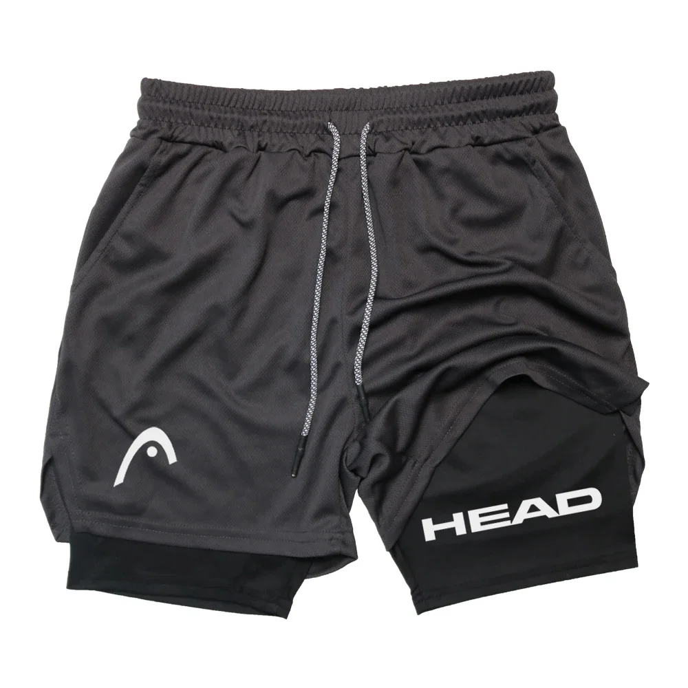 Anime Berserk Head Running Shorts Men Fitness Gym Training 2 in 1 Sports Quick Dry Workout Jogging Double Deck Summer