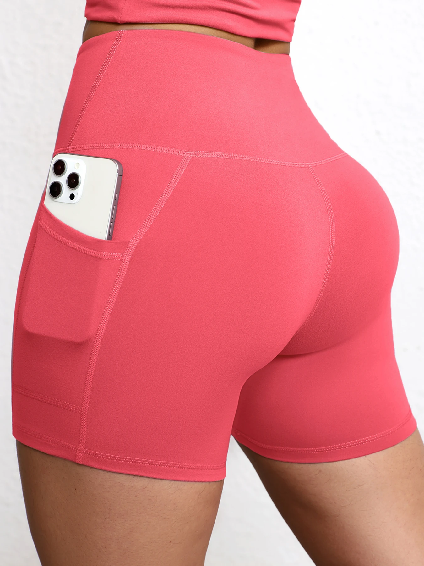Yoga Shorts with Pockets High Waist Butt Lifting Cyclings Tights Outdoor Workout Jogging Shorts Sportswear Gym Running Short