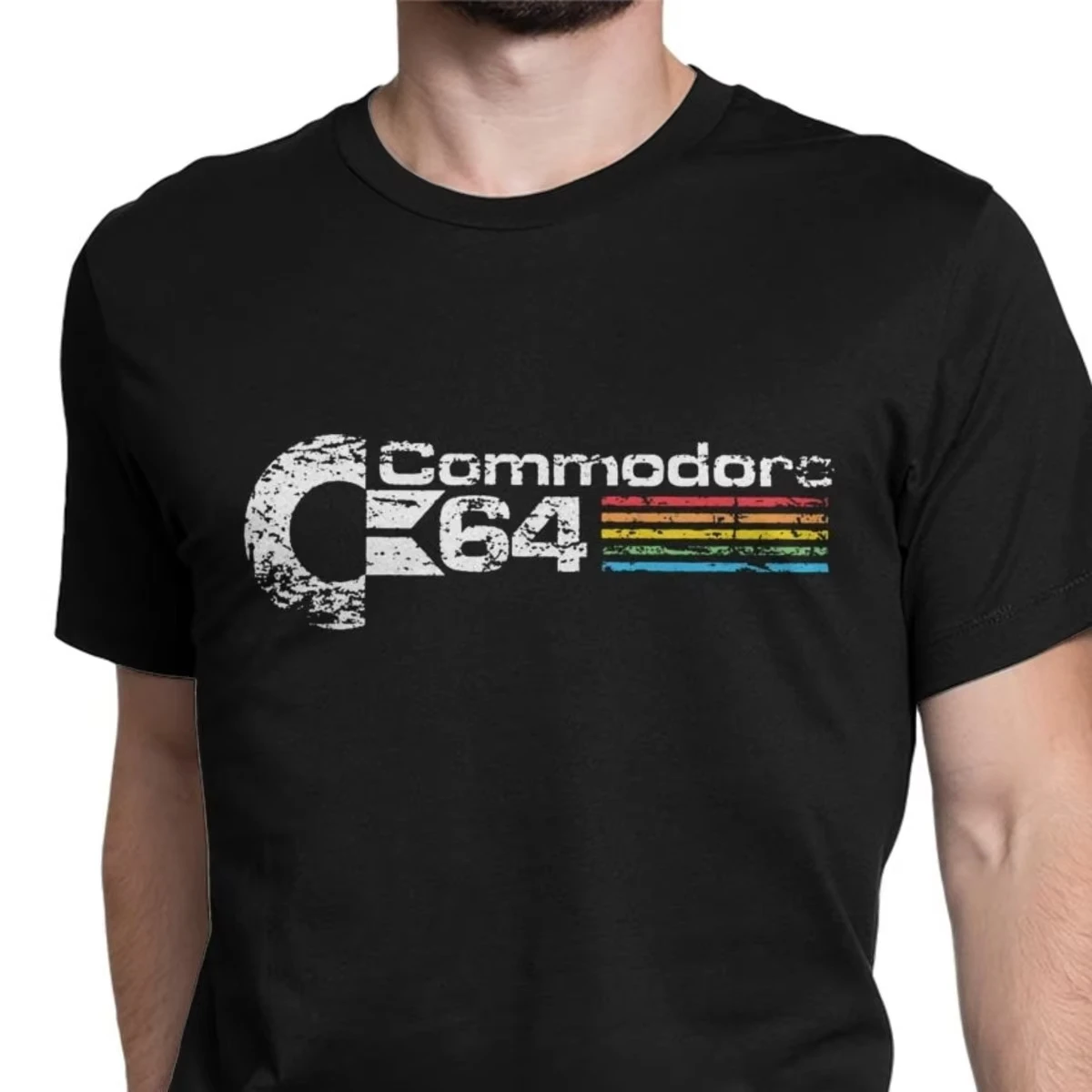 Retro Commodore 64 Tops T Shirt New Pure Cotton Tees Camisas C64 Amiga Computer Geek Nerd 3D Tshirts O Neck Tops & Tees