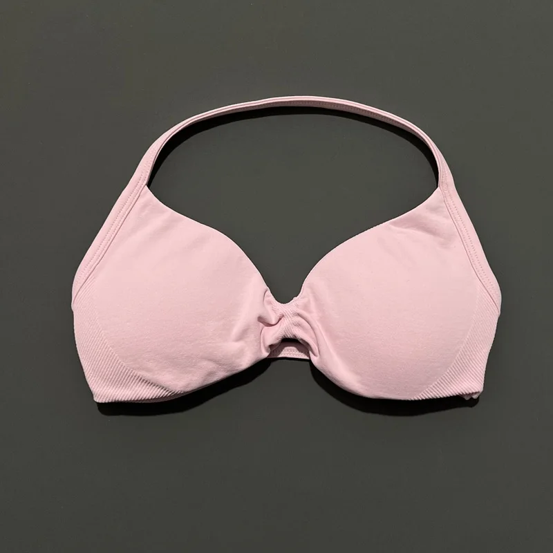 HISTELLO Sports Strappy Bra Df Solid Color Women Seamless Yoga Underwear Fitness Workout Halter Top Running Gym Sports Bra