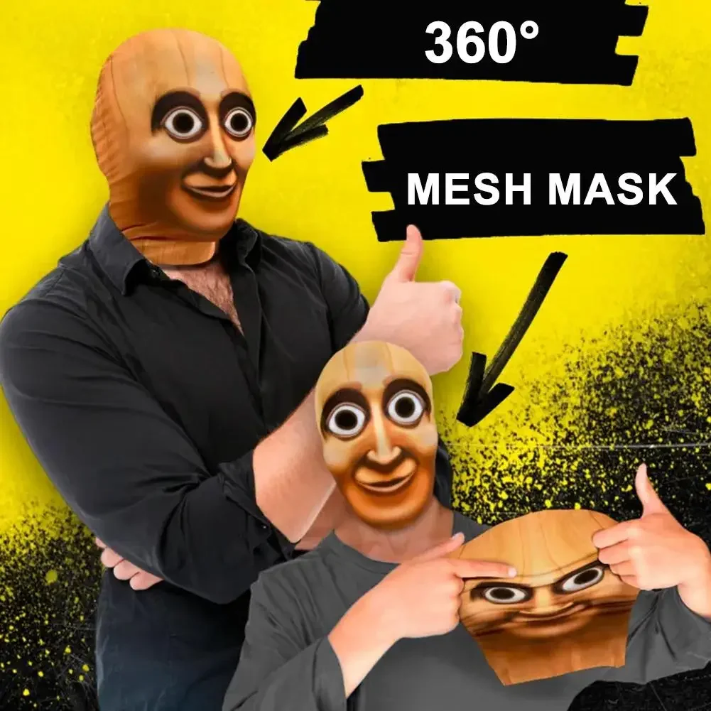 Tung Tung Tung Sahur Riding Mask Funny Breathable Mesh Fabric Mask 3D Mask Cosplay Italian Brainrot Anime Action