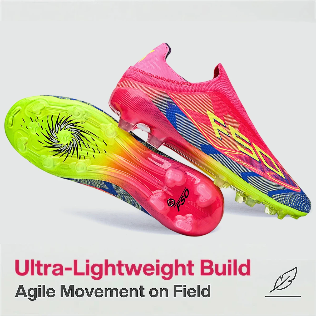 Professional Match Adult AG FG Soccer Cleats Textured PU Upper High-friction TPU Stud Anti-slip Boost Ball Control For Grass