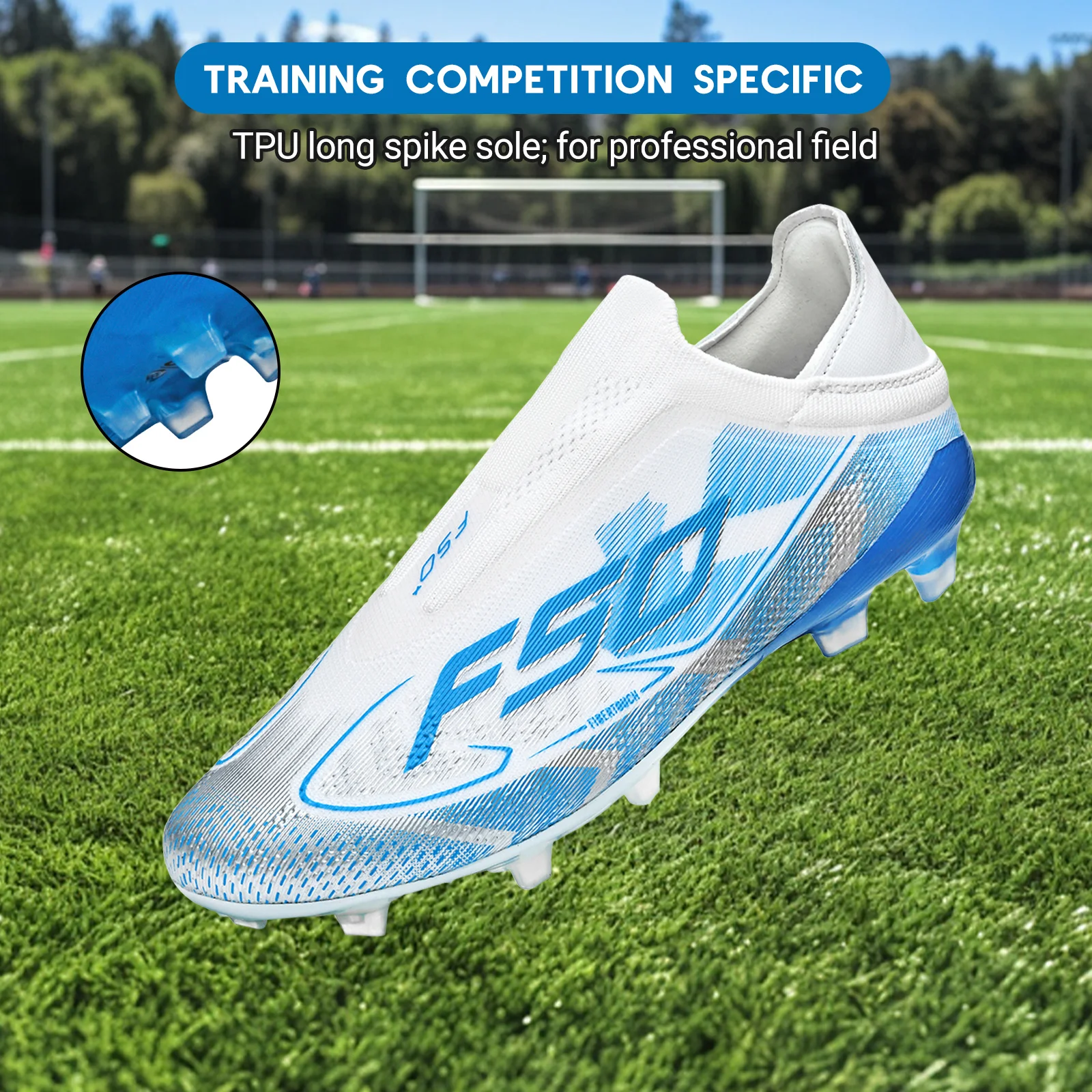 Professional Match Adult AG FG Soccer Cleats Textured PU Upper High-friction TPU Stud Anti-slip Boost Ball Control For Grass