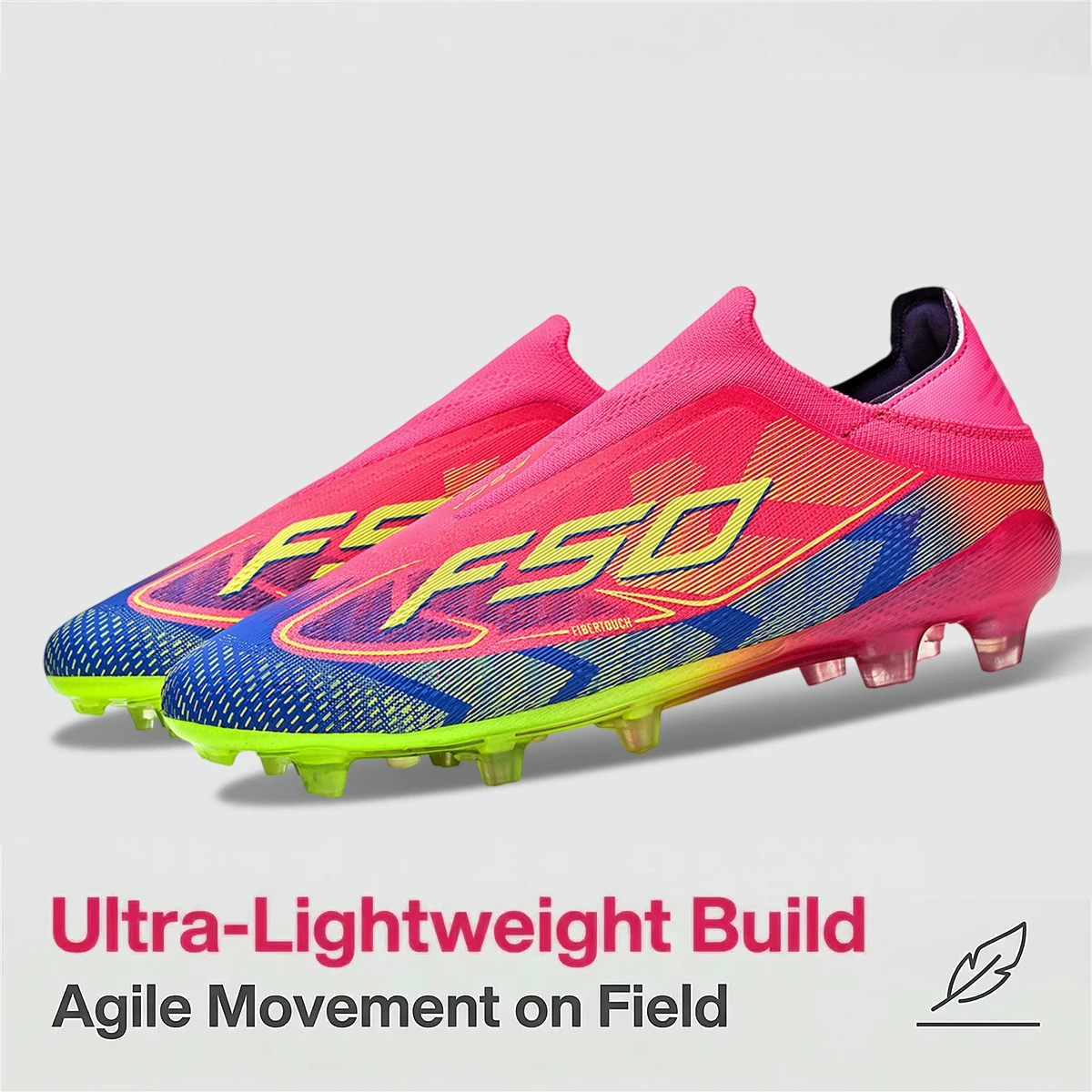 Professional Match Adult AG FG Soccer Cleats Textured PU Upper High-friction TPU Stud Anti-slip Boost Ball Control For Grass