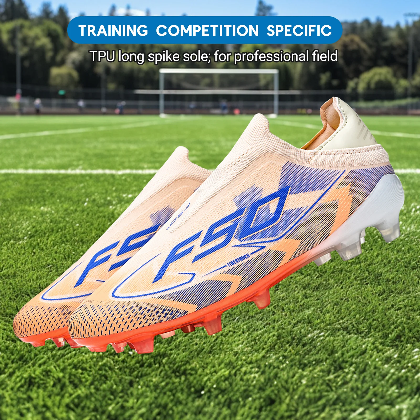 Professional Match Adult AG FG Soccer Cleats Textured PU Upper High-friction TPU Stud Anti-slip Boost Ball Control For Grass