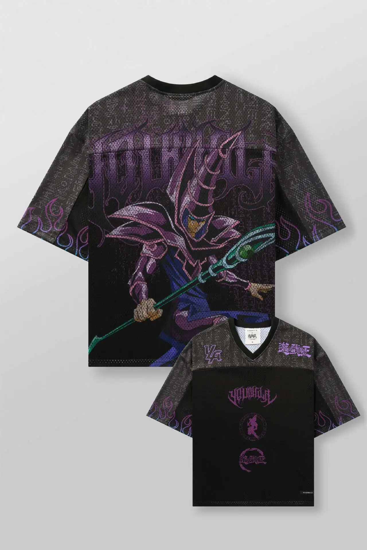 YA Trendy Brand oversized t-shirt Street leisure quick drying Breathable Large Mesh shirt animation graphic tee Short Sleeve to