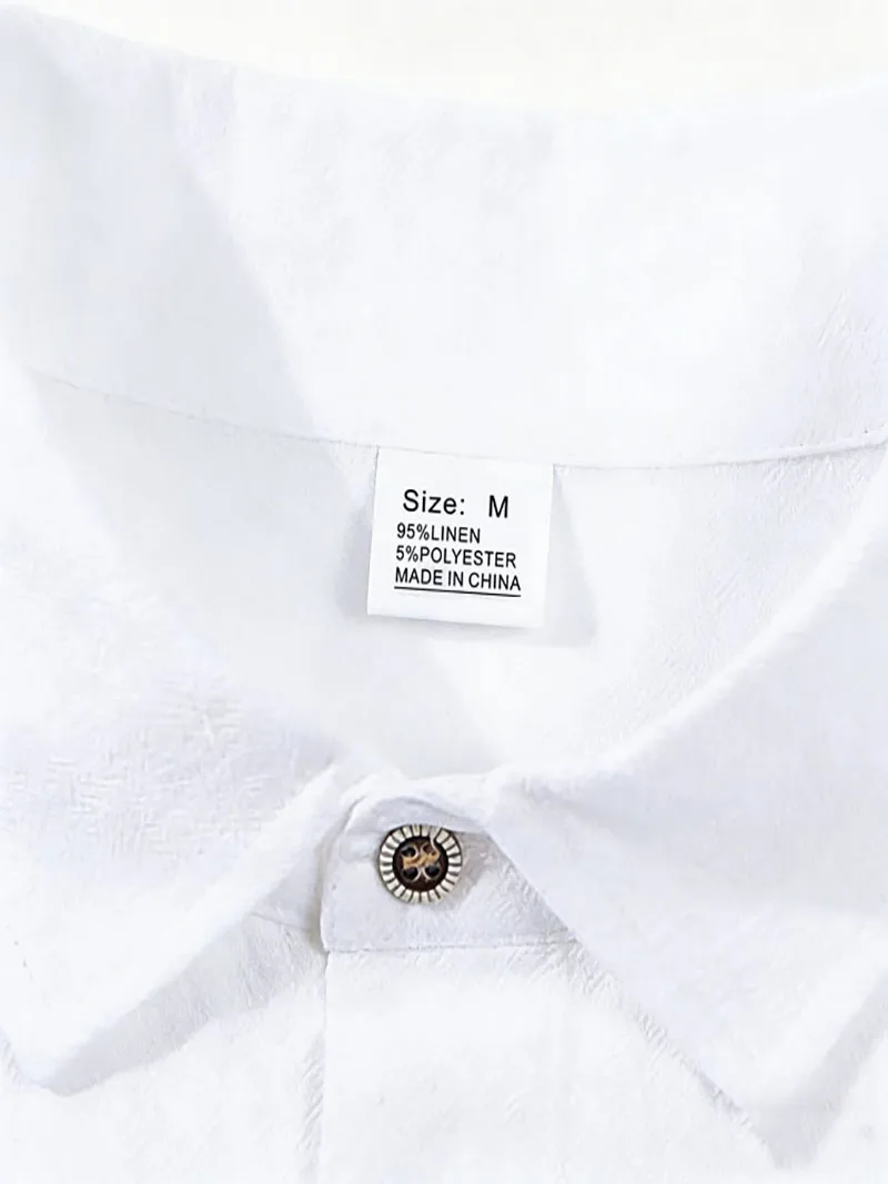 2026 New Men's Long Sleeve Casual Shirt Double Chest Pocket Button Up Soft Loose Linen Comfy Daily Work Street Outdoor Wear Tops