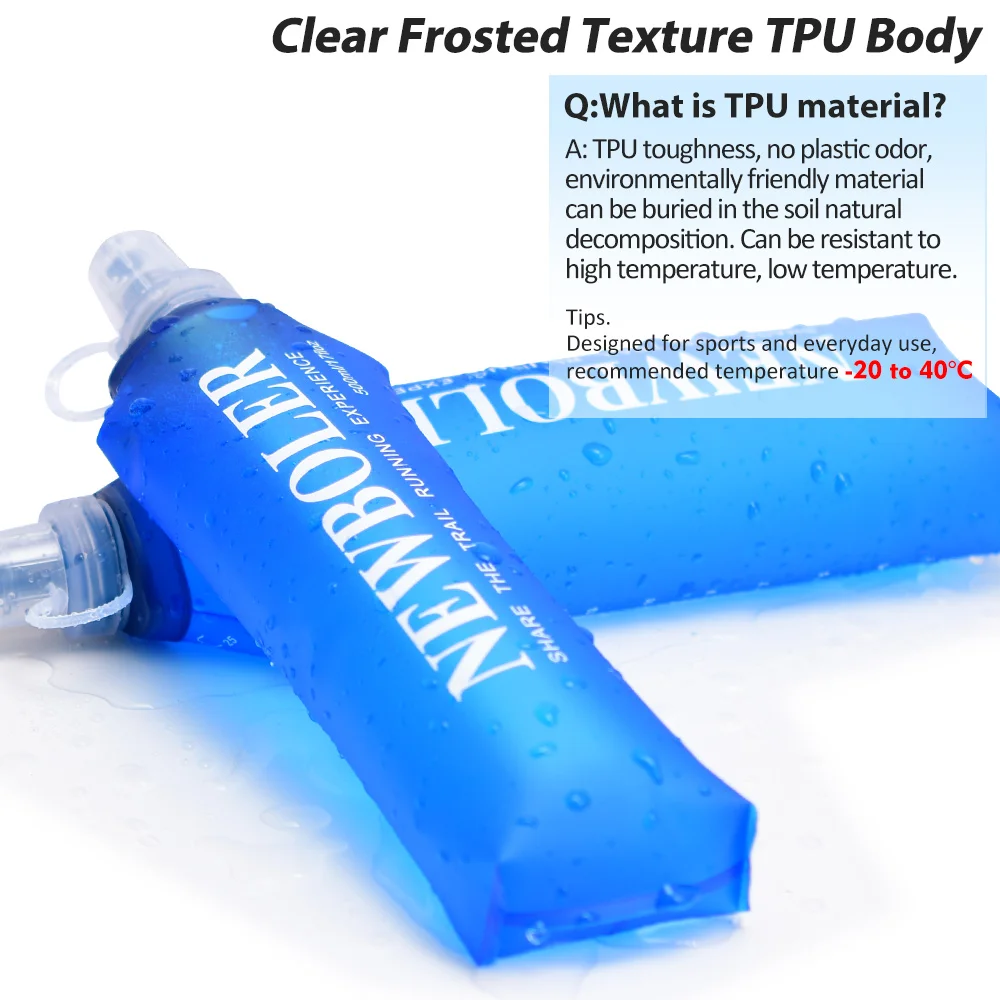 250/500/750ML Water Bottle TPU Folding Soft Flask Sport Water Bottle Water Bag Collapsible Water Bottle Running Camping Hiking