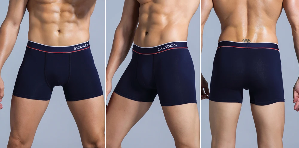 4pcs Cotton Boxer Shorts Soft Men's Panties BONITOS Letter Waistband Men Underpants Boxer Briefs Sexy Underwear for Man Boxers