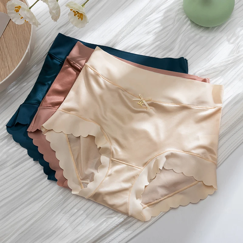 Silk Panties Nice Briefs Soft Underwear Women's Mid rise Elegance Girls Sexy Lingerie