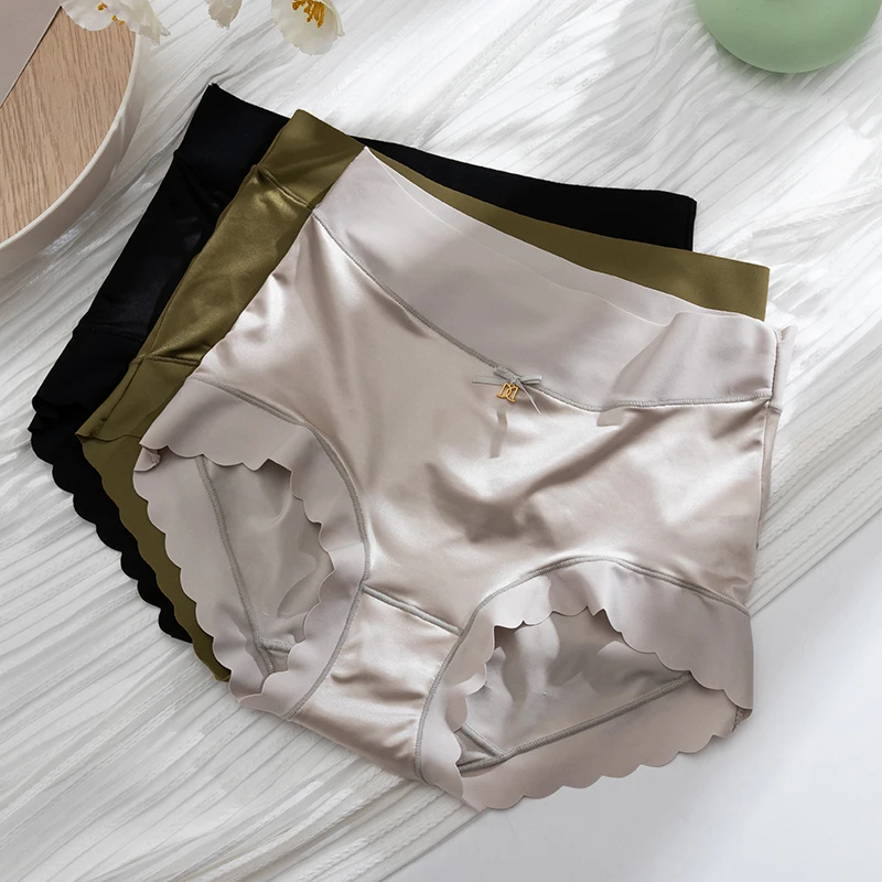 Silk Panties Nice Briefs Soft Underwear Women's Mid rise Elegance Girls Sexy Lingerie