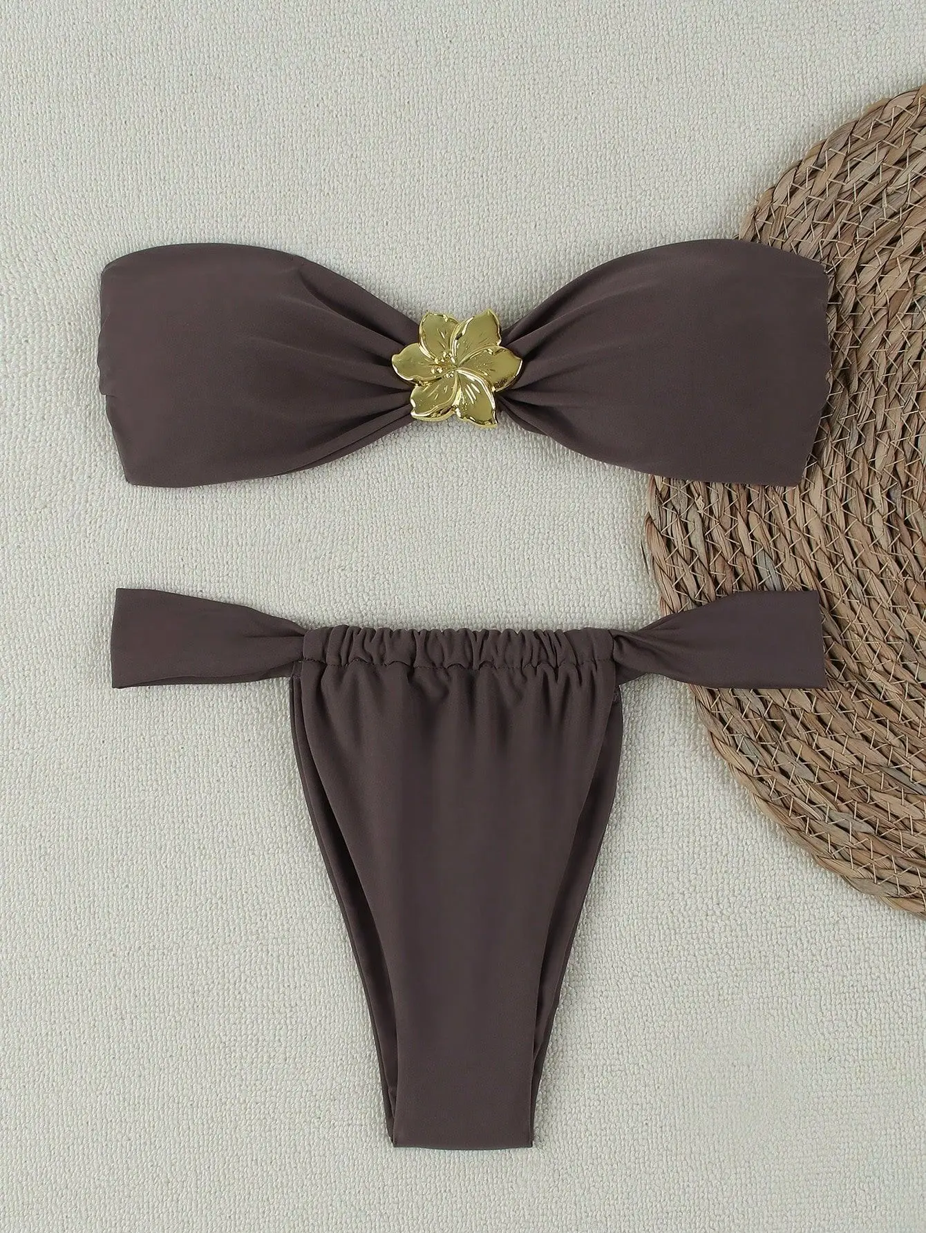 "2026 Sexy Bandeau Push-Up Bikini Set - Brazilian Thong Swimwear for Women"