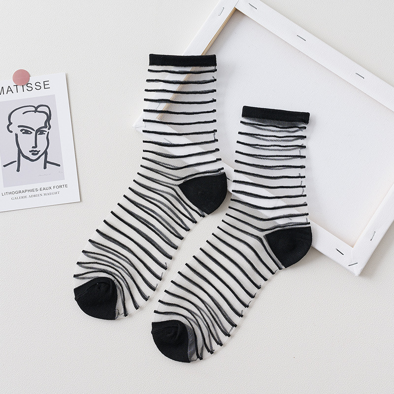 Summer Lace Mesh Transparent Women Socks Ultra-thin Breathable Women Girls Short Socks Harajuku Vintage Streetwear Crew Socks