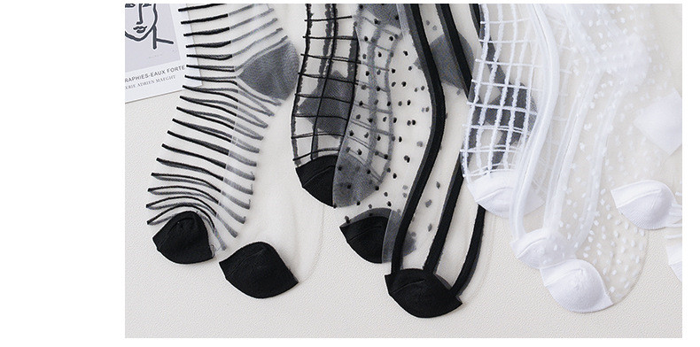 Summer Lace Mesh Transparent Women Socks Ultra-thin Breathable Women Girls Short Socks Harajuku Vintage Streetwear Crew Socks