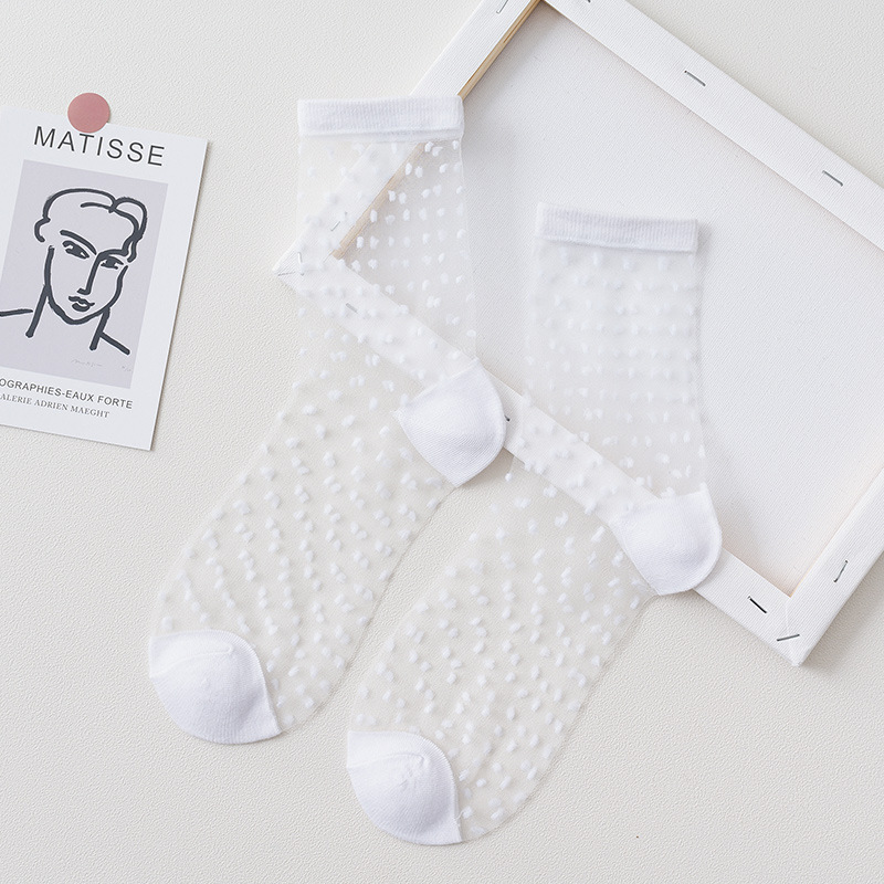 Summer Lace Mesh Transparent Women Socks Ultra-thin Breathable Women Girls Short Socks Harajuku Vintage Streetwear Crew Socks