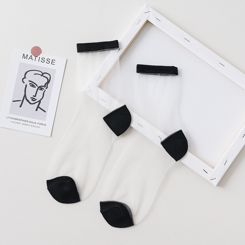 Summer Lace Mesh Transparent Women Socks Ultra-thin Breathable Women Girls Short Socks Harajuku Vintage Streetwear Crew Socks