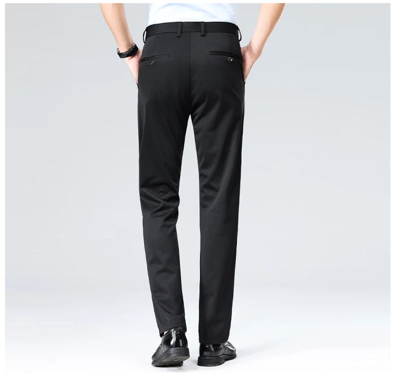 29-42 Men's Summer Thin Fashion Business Casual Suit Pants Long Pants Men's Elastic Straight Sleeve Formal Pants Plus Size 28-40