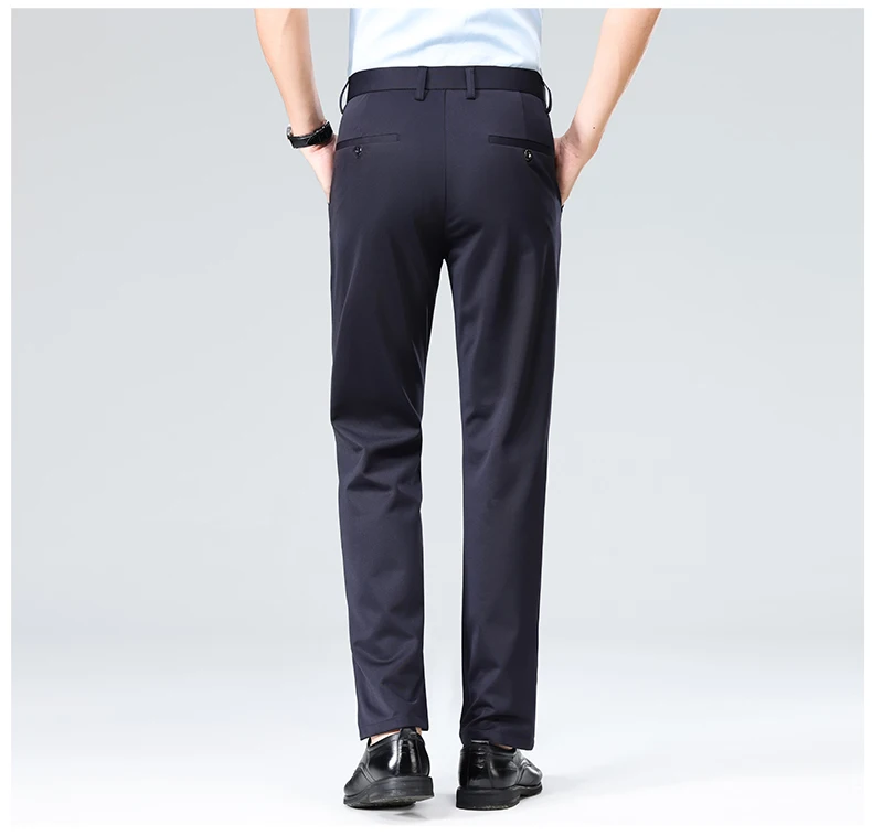 29-42 Men's Summer Thin Fashion Business Casual Suit Pants Long Pants Men's Elastic Straight Sleeve Formal Pants Plus Size 28-40