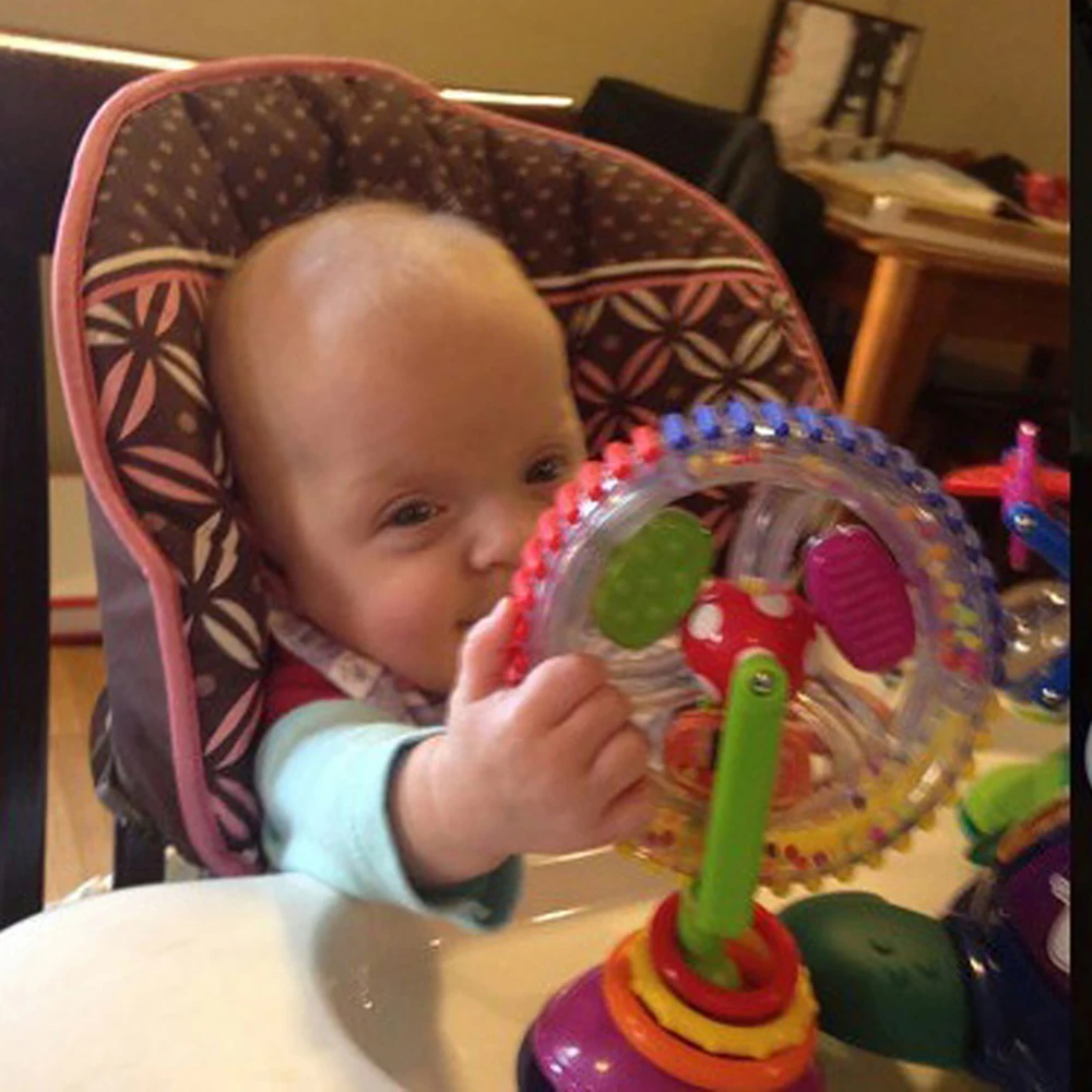 Baby Rotating Ferris Wheel Rattle with Suction Cup Early Development Rattle Toy Funny Feeding Plaything for Babies and Toddlers