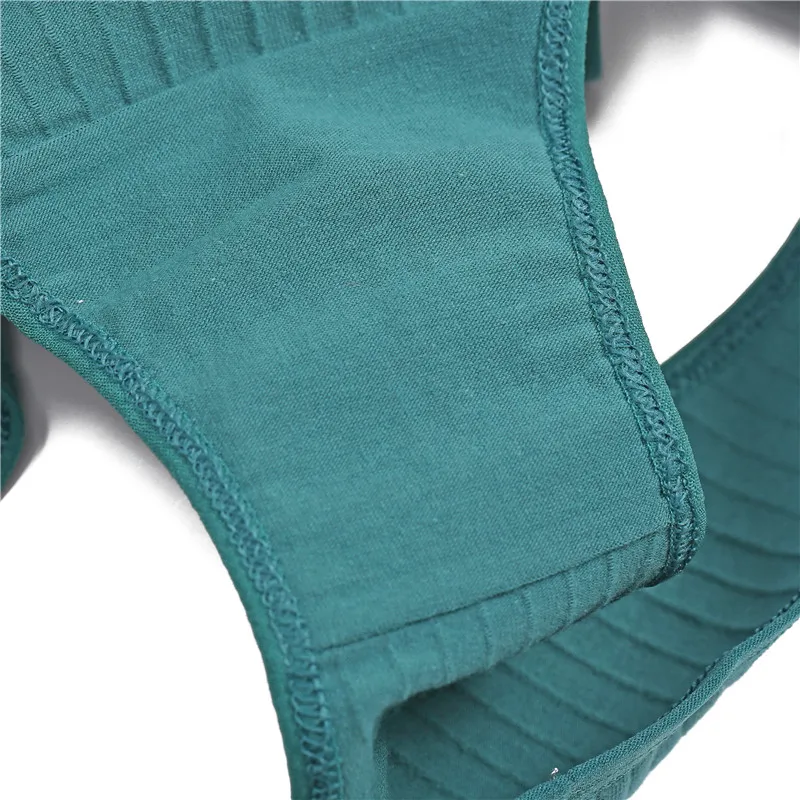 FINETOO 6PCS/SET Women's Cotton Panties Sexy Soft Striped Underpants Solid Color Briefs Female Comfortable Stretch Lingerie M-XL