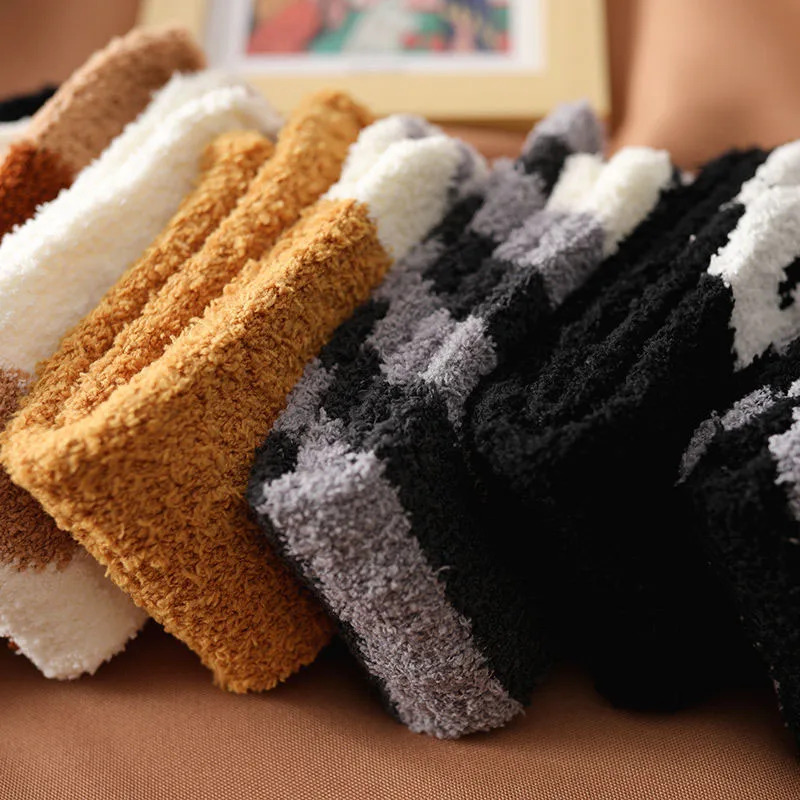 3 Pairs Womens Cats Paw Stripe 3D Socks Thick Girls Cartoon Animal Fingers Sock Hosiery Toe Zebra/Tiger/Cat Foot Sox