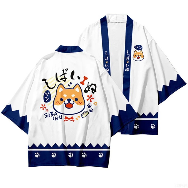 Kimono, Japanese Traditional Clothing, Boys and Girls, Wave Carpet Printed Cardigans, Children's Beach Clothes, Cloaks