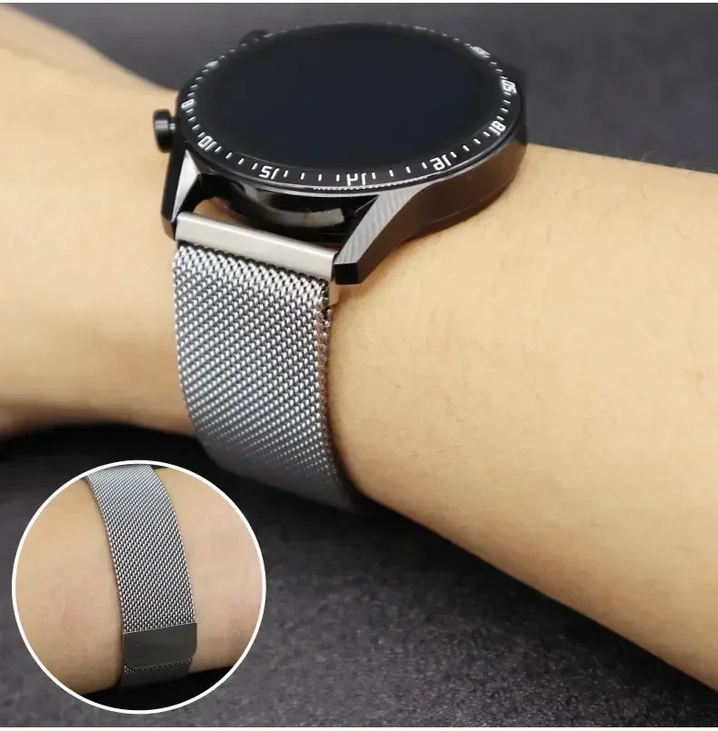 20mm 22mm Milanese Strap For Garmin Forerunner 165 55 645 265 965 255/Active 5/Vivomove Trend/Venu 3/2 Metal Bracelet Wristband