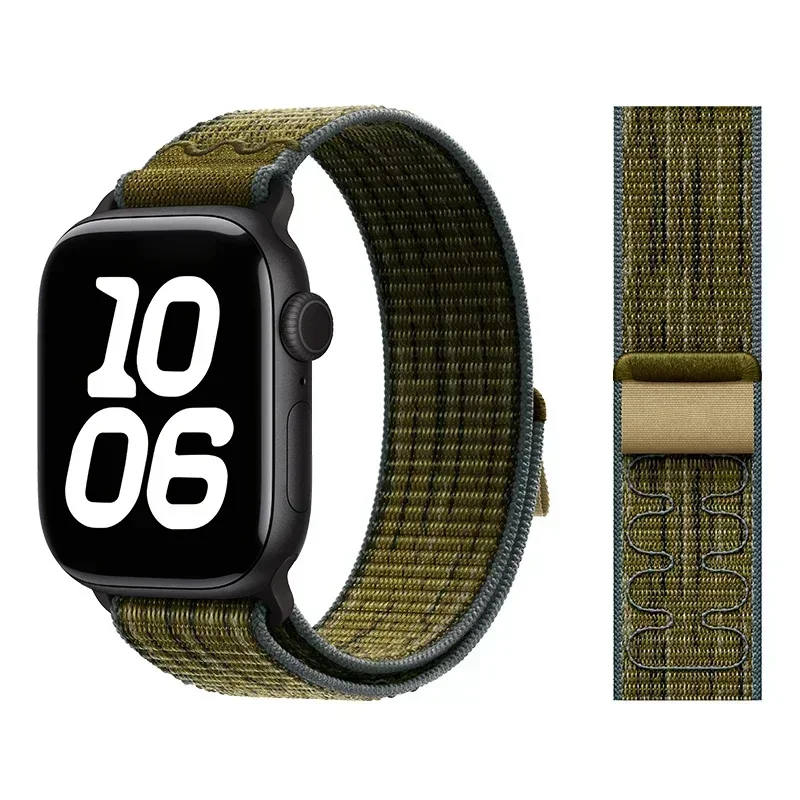 Nylon Sport Loop Strap for Apple Watch Band Series 11 10 9 8 7 6 5 se Ultra2 49mm 46mm 45mm 44mm 41 42mm correa iWatch Bracelet