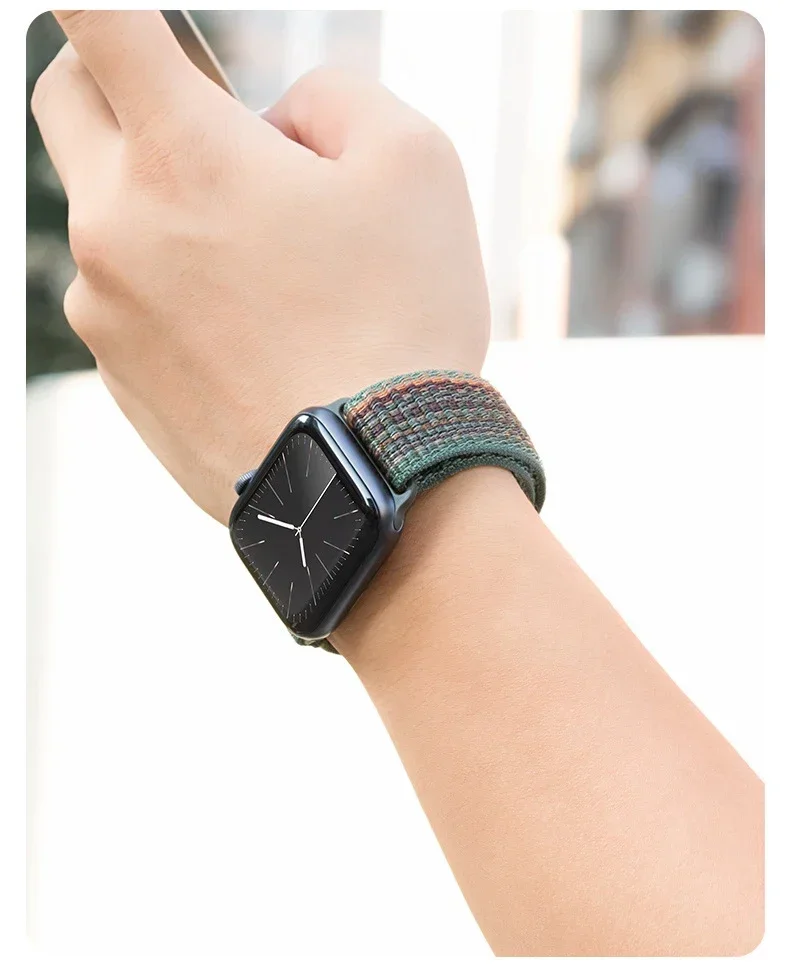 Nylon Sport Loop Strap for Apple Watch Band Series 11 10 9 8 7 6 5 se Ultra2 49mm 46mm 45mm 44mm 41 42mm correa iWatch Bracelet